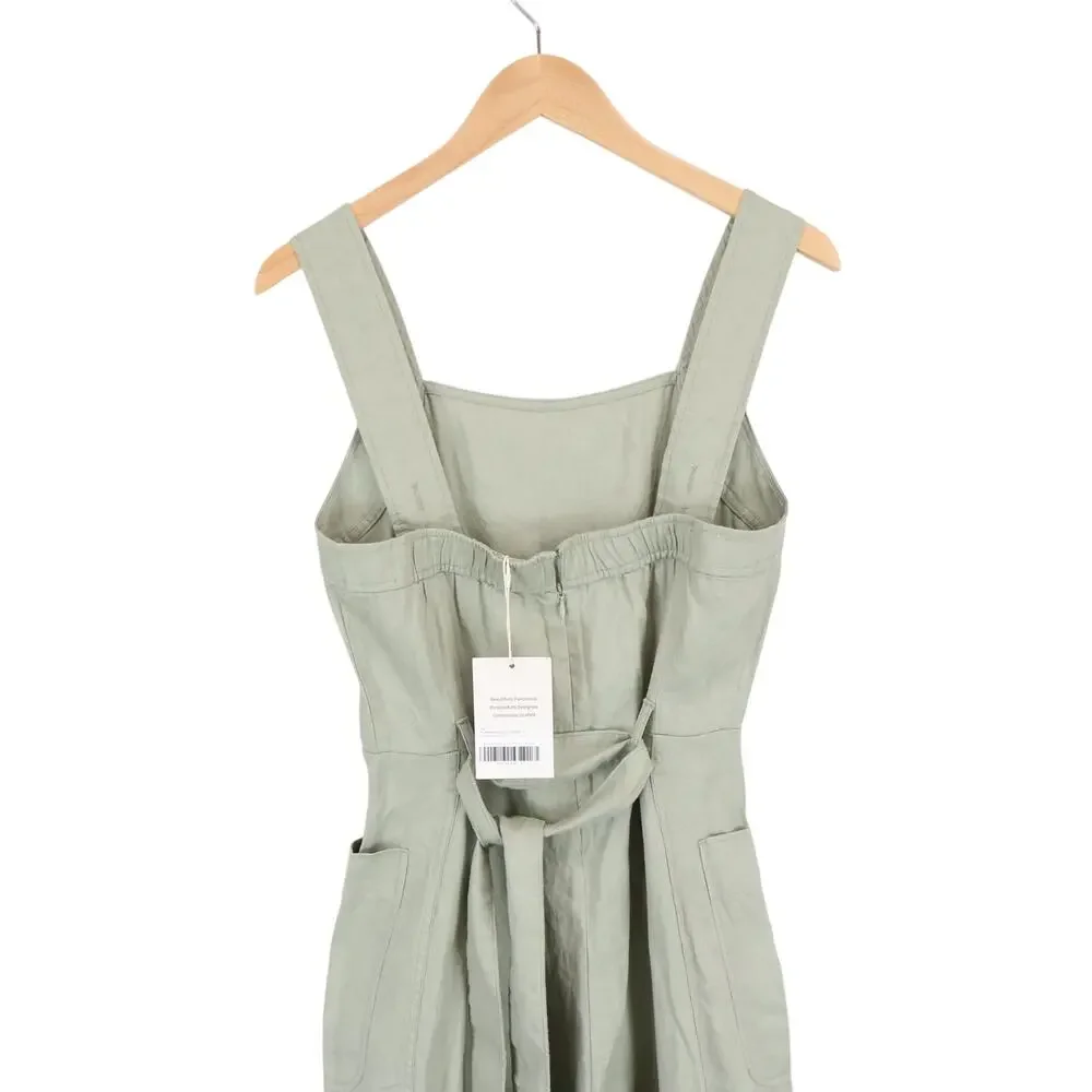 Everlane The Linen Utility Coverall Jumpsuit Seagrass Green Size 4 NWT